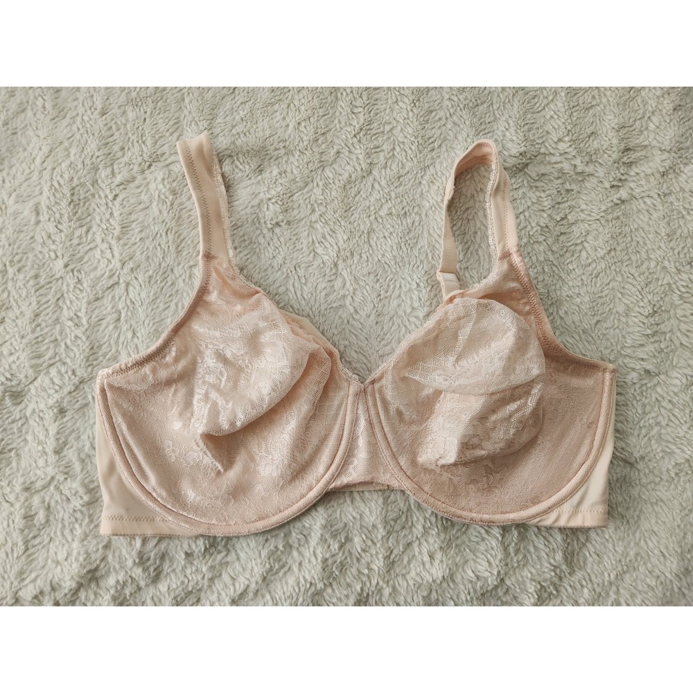 Curvation Women's Underwire Lace Bra Size 42DD Nude Full Coverage